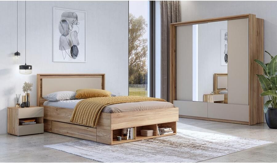 Home affaire Bedframe Wharton 140 160 of 180cm breedte Made in Europe Tweepersoonsbed met open planken FSC-gecertificeerd houtmateriaal - Foto 3