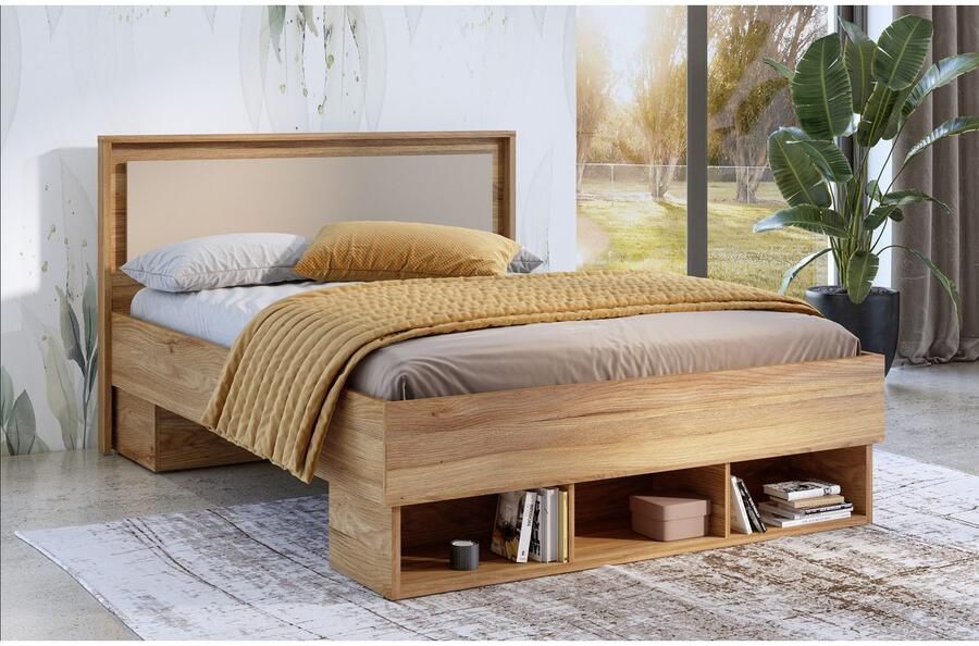 Home affaire Bedframe Wharton 140 160 of 180cm breedte Made in Europe Tweepersoonsbed met open planken FSC-gecertificeerd houtmateriaal