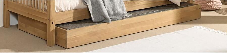 Home affaire Bedlade met rolgeleiding 90x90 cm ook als opbergruimte bruikbaar eiken geolied - Foto 3