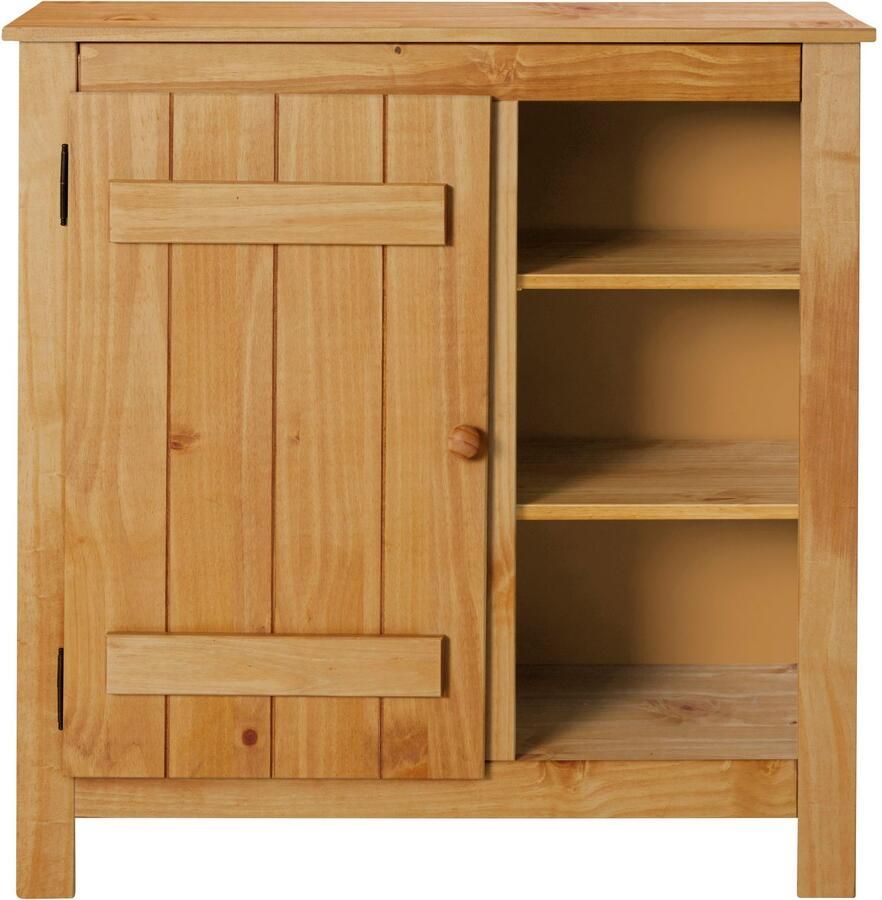 Home affaire Bergkast Bertram Massief hout 4 verstelbare planken magnetische sluiting hoogte 90 cm