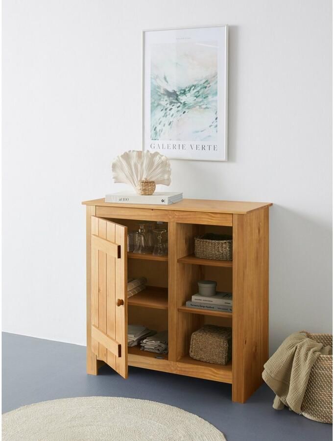 Home affaire Bergkast Bertram Massief hout 4 verstelbare planken magnetische sluiting hoogte 90 cm - Foto 5