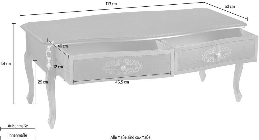 Home affaire Bijzettafel Caravaggio Breedte 113 cm - Foto 4
