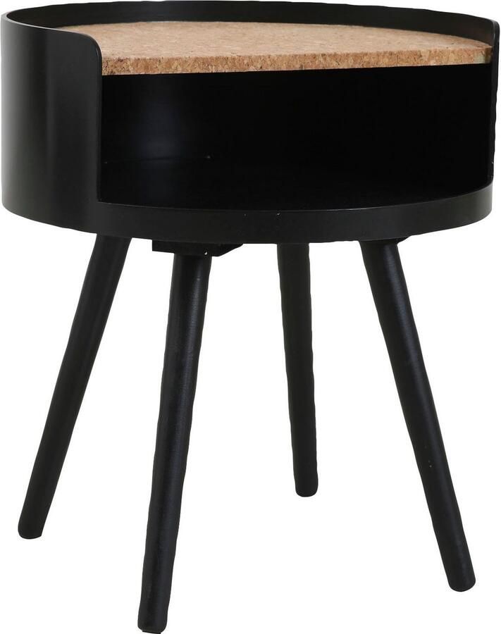 Artistiq Living Bijzettafel Kyeshia Kurk Ø40cm Zwart Vierkant - Foto 5