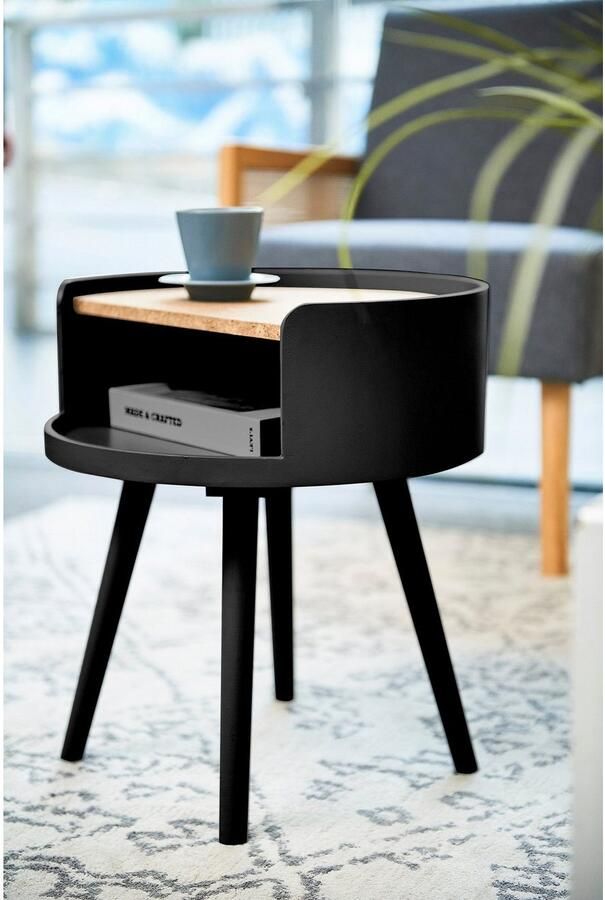 Artistiq Living Bijzettafel Kyeshia Kurk Ø40cm Zwart Vierkant - Foto 10