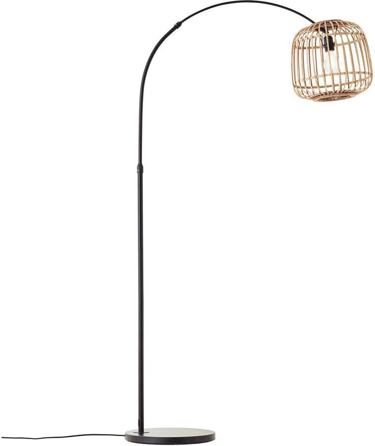 Home affaire Booglamp Grazay Vloerlamp met 1 7m hoogte en 1 1m uitsteek schaal van riet (1 stuk) - Foto 3