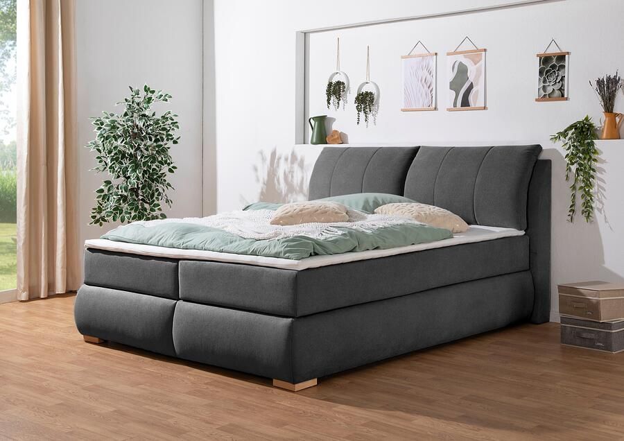 Home affaire Boxspring Breitenthal afneembare rugkussens met klittenband - Foto 4