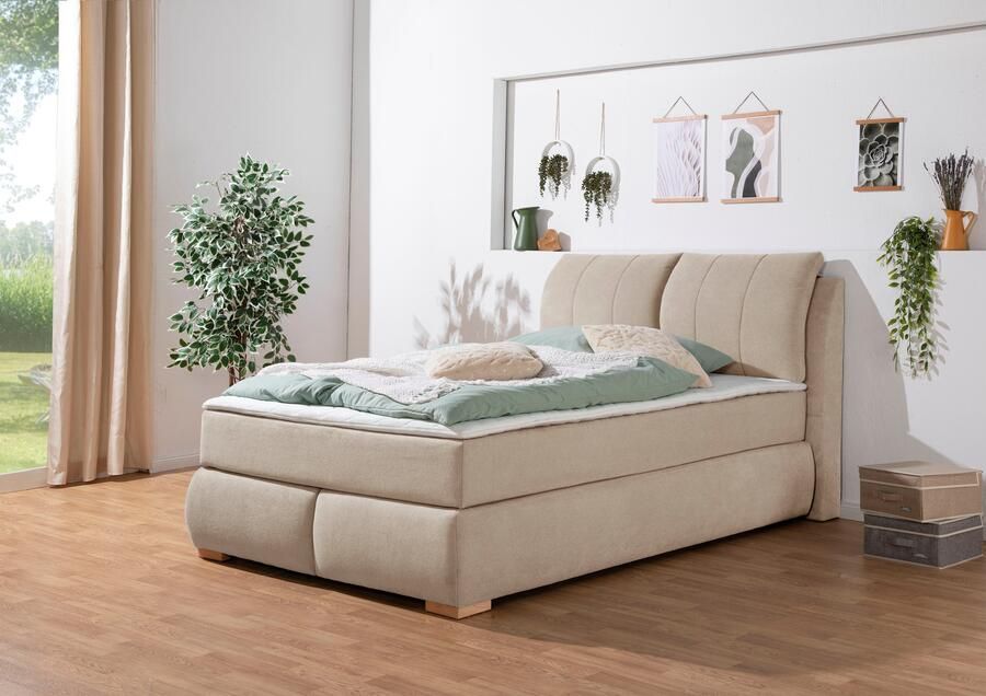 Home affaire Boxspring Breitenthal afneembare rugkussens met klittenband - Foto 5