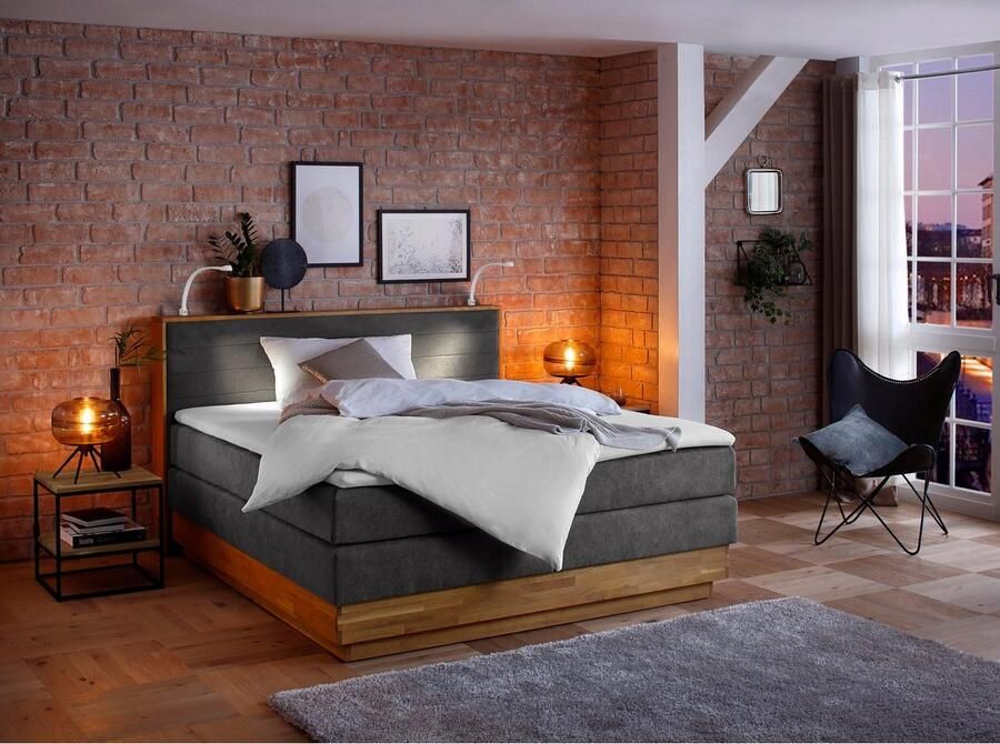 Home affaire Boxspring Cavan Eiken met bedkist & topmatras verschillende hardheden (ook H4) - Foto 1
