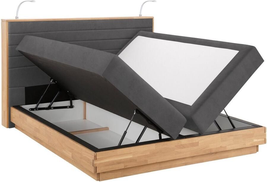 Home affaire Boxspring Cavan Eiken met bedkist & topmatras verschillende hardheden (ook H4) - Foto 3