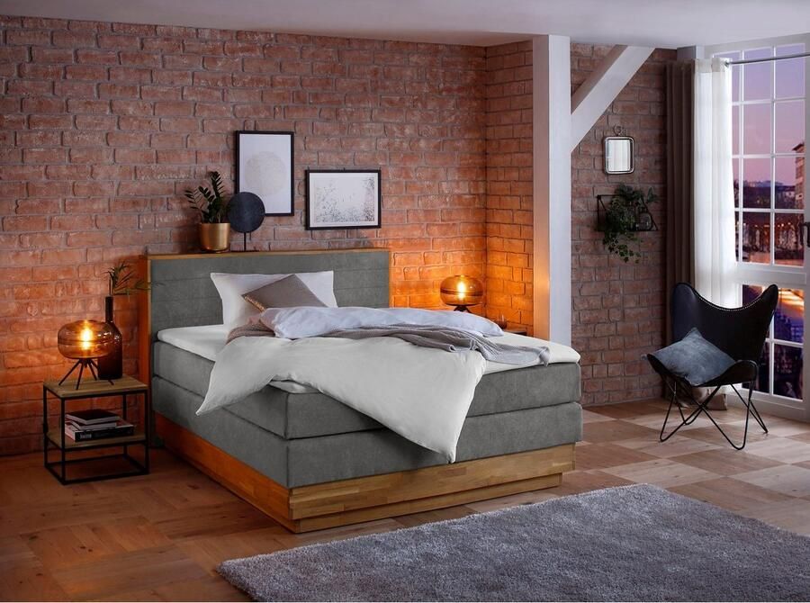 Home affaire Boxspring Cavan Eiken met bedkist & topmatras verschillende hardheden (ook H4) - Foto 2