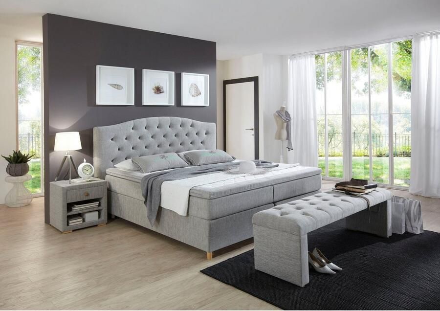 Home affaire Boxspring Claire met massieve box incl. topmatras verschillende hardheden