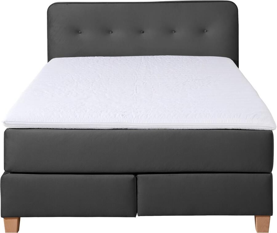 Home affaire Boxspring Fargo inclusief topper in 3 soorten matrassen in fluweel of structuurstof - Foto 2