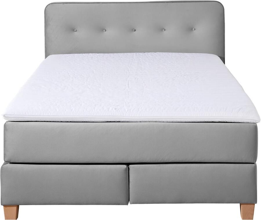 Home affaire Boxspring Fargo inclusief topper in 3 soorten matrassen in fluweel of structuurstof - Foto 2