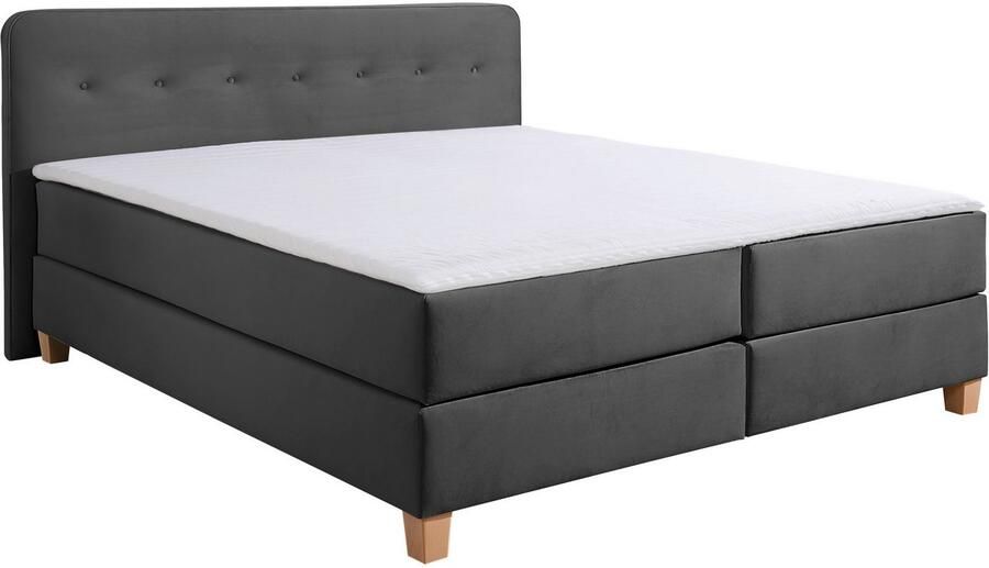 Home affaire Boxspring Fargo inclusief topper in 3 soorten matrassen in fluweel of structuurstof - Foto 5