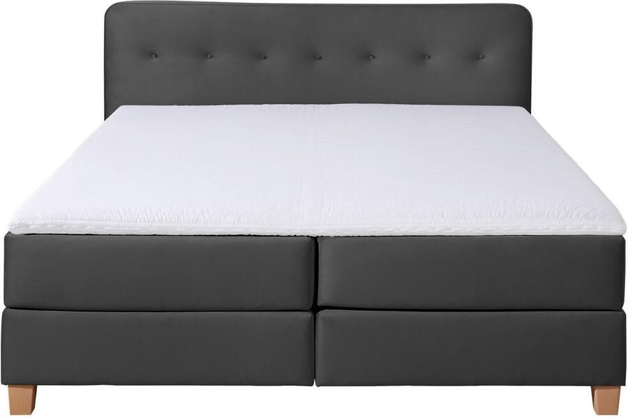 Home affaire Boxspring Fargo inclusief topper in 3 soorten matrassen in fluweel of structuurstof - Foto 3