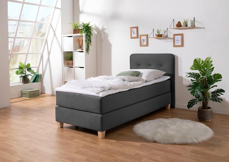 Home affaire Boxspring Fargo inclusief topper in 3 soorten matrassen in fluweel of structuurstof - Foto 8