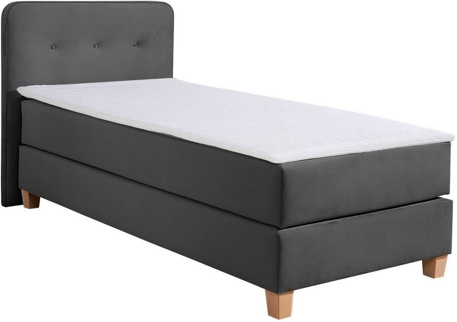 Home affaire Boxspring Fargo inclusief topper in 3 soorten matrassen in fluweel of structuurstof - Foto 4