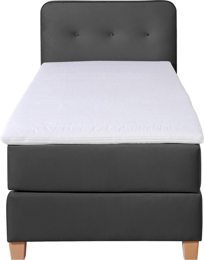 Home affaire Boxspring Fargo inclusief topper in 3 soorten matrassen in fluweel of structuurstof - Foto 2