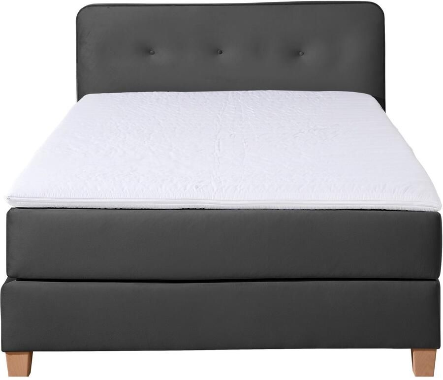 Home affaire Boxspring Fargo inclusief topper in 3 soorten matrassen in fluweel of structuurstof - Foto 2