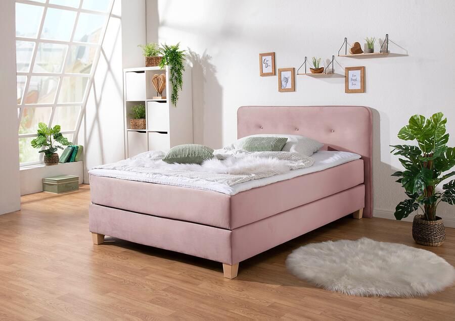 Home affaire Boxspring Fargo inclusief topper in 3 soorten matrassen in fluweel of structuurstof - Foto 8