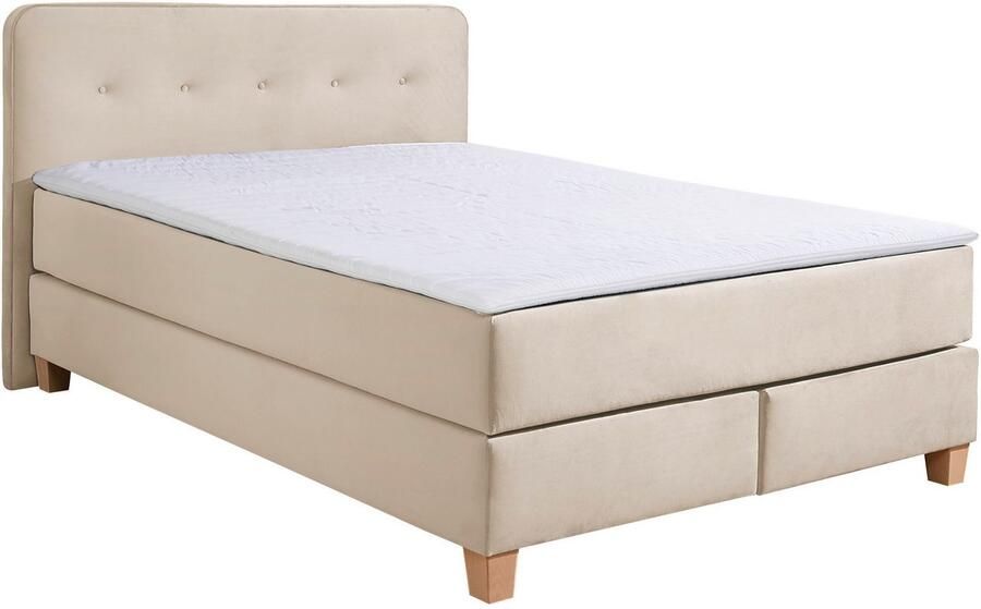 Home affaire Boxspring Fargo inclusief topper in 3 soorten matrassen in fluweel of structuurstof - Foto 4