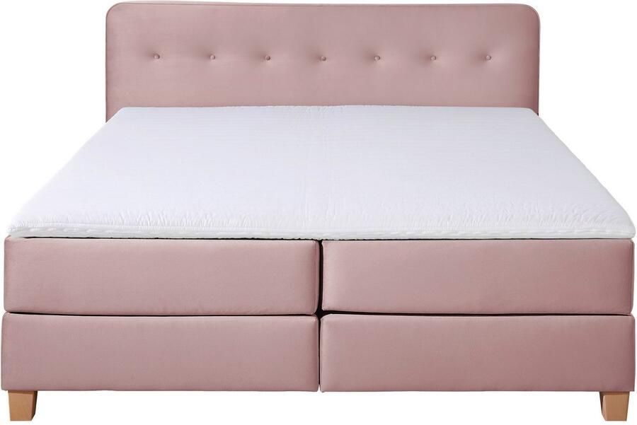 Home affaire Boxspring Fargo inclusief topper in 3 soorten matrassen in fluweel of structuurstof - Foto 3