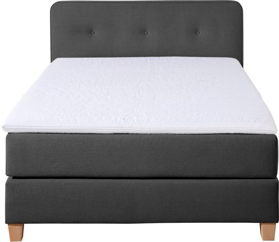 Home affaire Boxspring Fargo inclusief topper in 3 soorten matrassen in fluweel of structuurstof - Foto 2