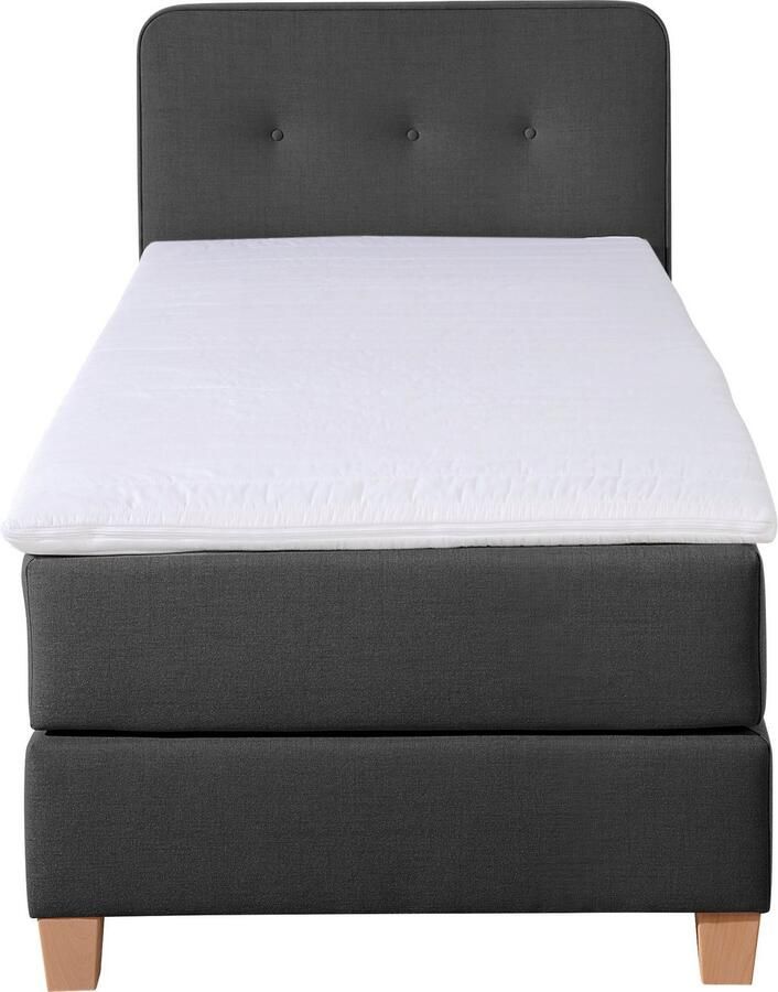 Home affaire Boxspring Fargo inclusief topper in 3 soorten matrassen in fluweel of structuurstof - Foto 2