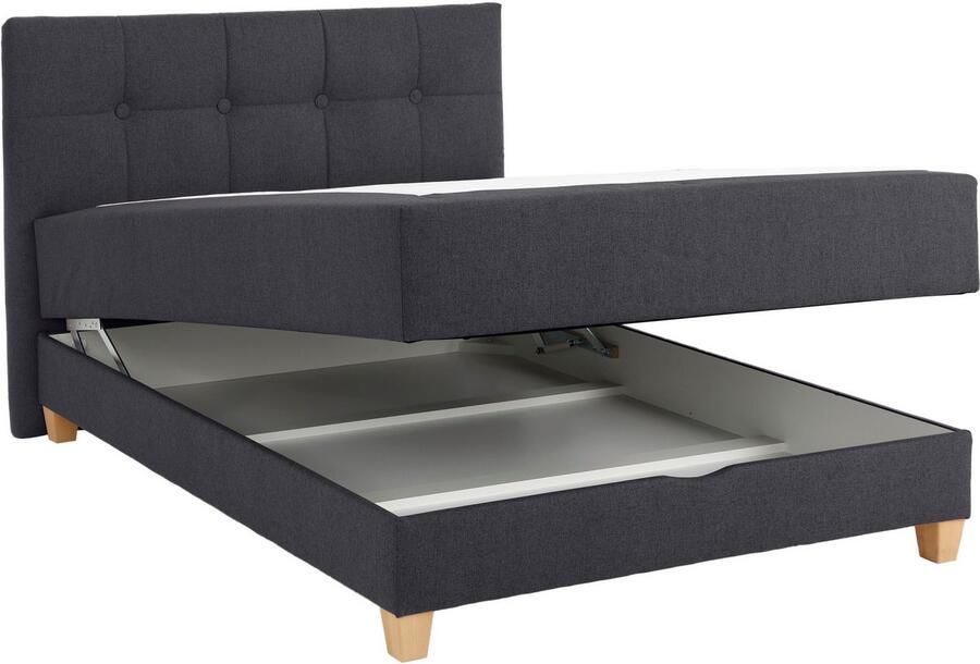 Home affaire Boxspring Lonrai in h2 h3 & h4 en xxl verlengde 220 cm kiesbaar incl. topper - Foto 4