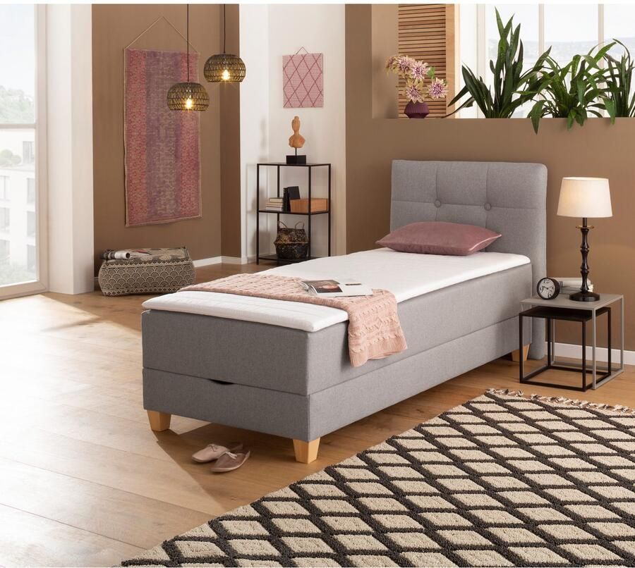 Home affaire Boxspring Lonrai in h2 h3 & h4 en xxl verlengde 220 cm kiesbaar incl. topper