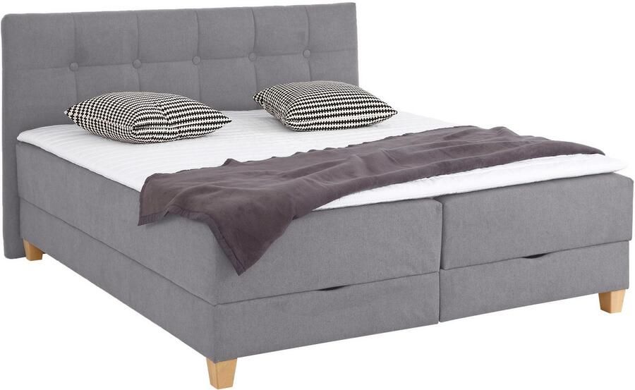Home affaire Boxspring Lonrai in h2 h3 & h4 en xxl verlengde 220 cm kiesbaar incl. topper - Foto 5