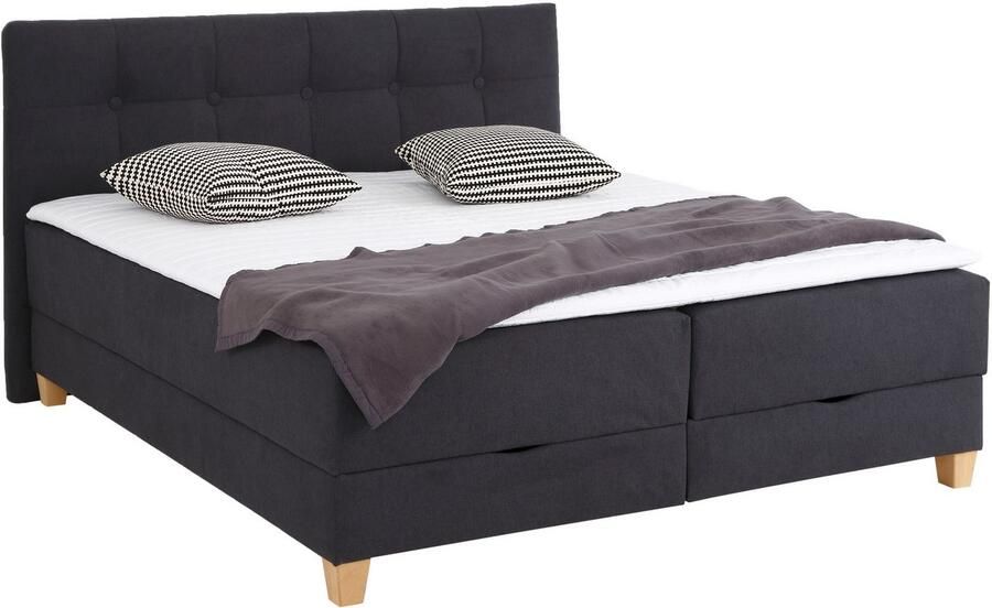 Home affaire Boxspring Lonrai in h2 h3 & h4 en xxl verlengde 220 cm kiesbaar incl. topper - Foto 5