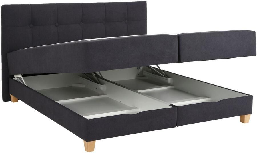 Home affaire Boxspring Lonrai in h2 h3 & h4 en xxl verlengde 220 cm kiesbaar incl. topper - Foto 6