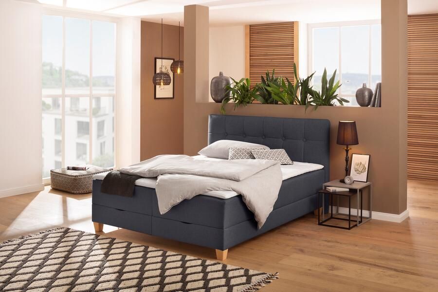 Home affaire Boxspring Lonrai in h2 h3 & h4 en xxl verlengde 220 cm kiesbaar incl. topper - Foto 9