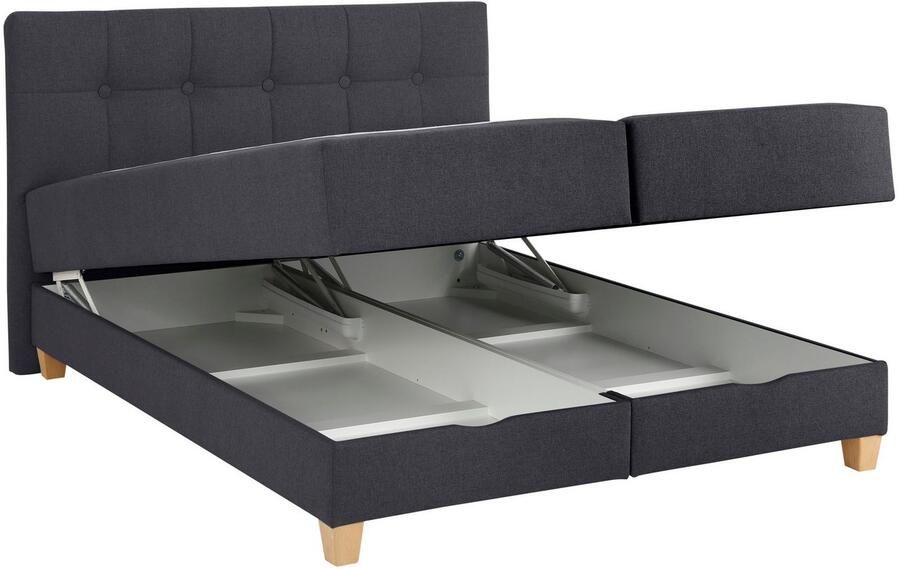 Home affaire Boxspring Lonrai in h2 h3 & h4 en xxl verlengde 220 cm kiesbaar incl. topper - Foto 6
