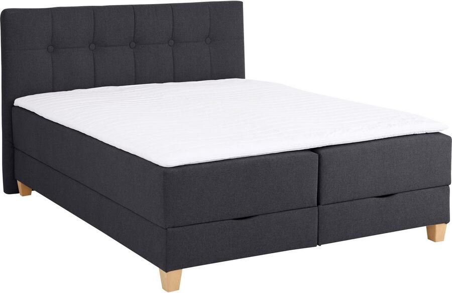 Home affaire Boxspring Lonrai in h2 h3 & h4 en xxl verlengde 220 cm kiesbaar incl. topper - Foto 9