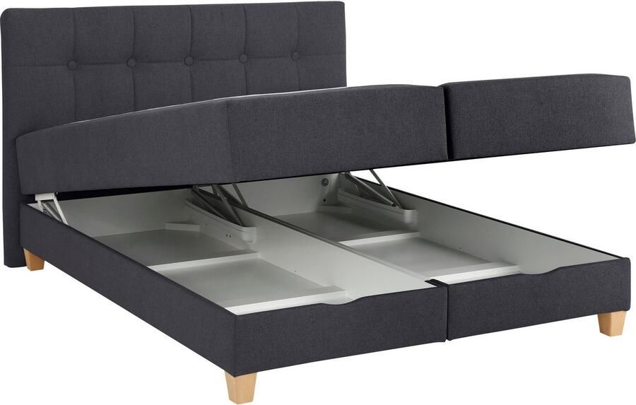 Home affaire Boxspring Lonrai in h2 h3 & h4 en xxl verlengde 220 cm kiesbaar incl. topper - Foto 6