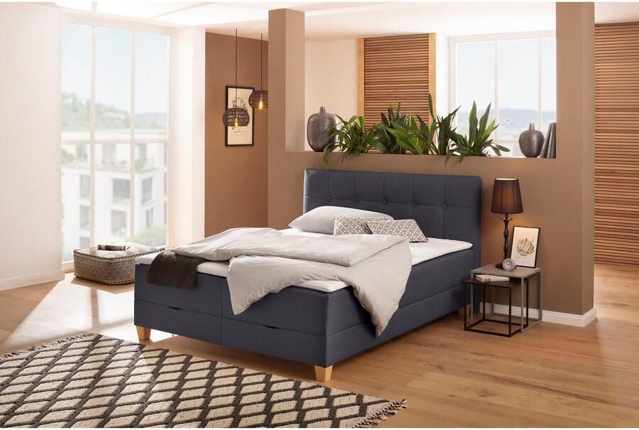 Home affaire Boxspring Lonrai in h2 h3 & h4 en xxl verlengde 220 cm kiesbaar incl. topper - Foto 3