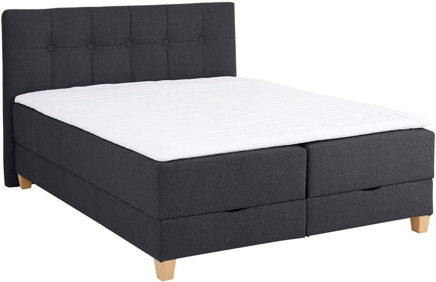 Home affaire Boxspring Lonrai in h2 h3 & h4 en xxl verlengde 220 cm kiesbaar incl. topper - Foto 3