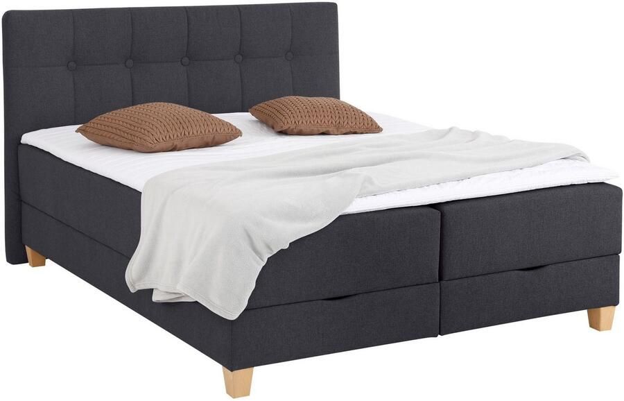 Home affaire Boxspring Lonrai in h2 h3 & h4 en xxl verlengde 220 cm kiesbaar incl. topper - Foto 4