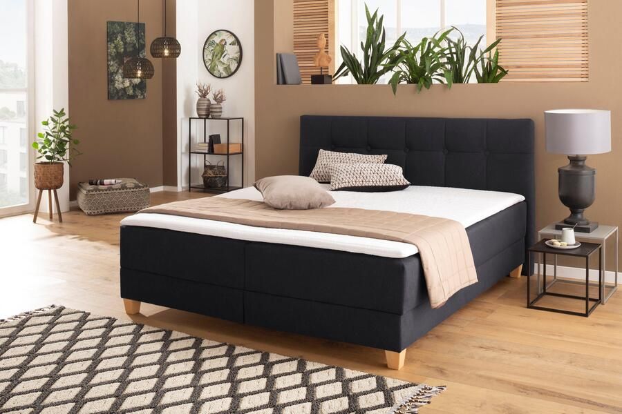 Home affaire Boxspring Lonrai in h2 h3 & h4 en xxl verlengde 220 cm kiesbaar incl. topper - Foto 9