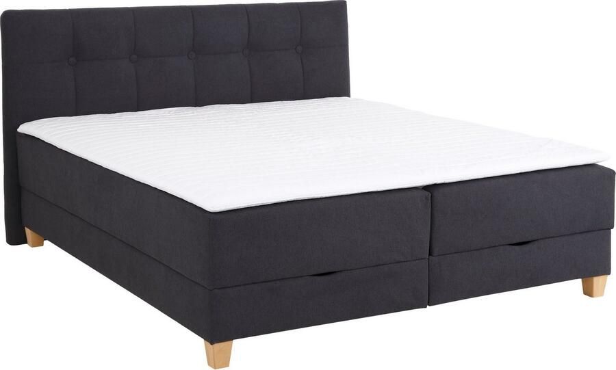 Home affaire Boxspring Lonrai in h2 h3 & h4 en xxl verlengde 220 cm kiesbaar incl. topper - Foto 5