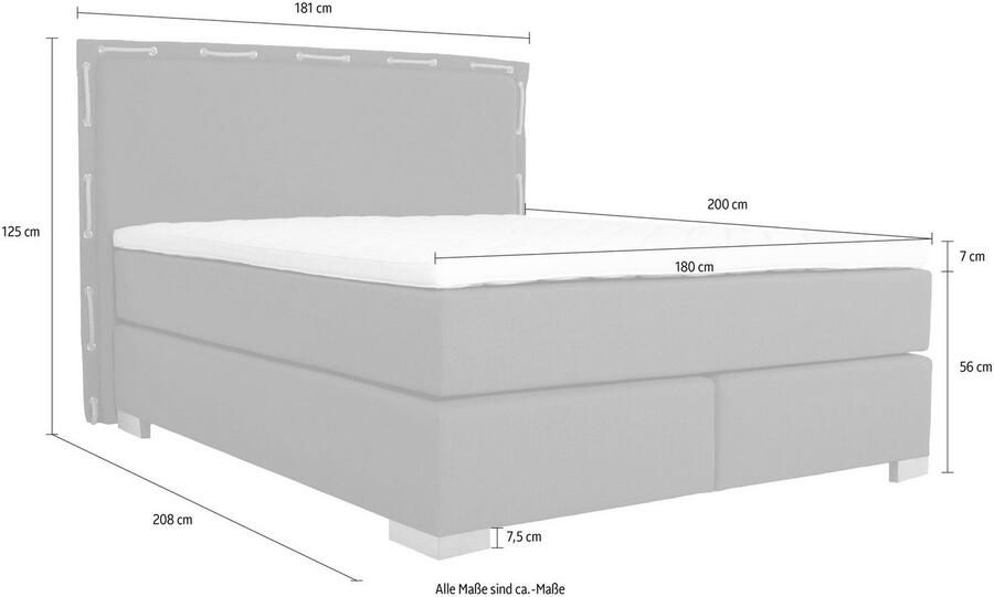 Home affaire Boxspring Marlou incl. topmatras 3 breedten 3 hardheid-uitvoeringen - Foto 4