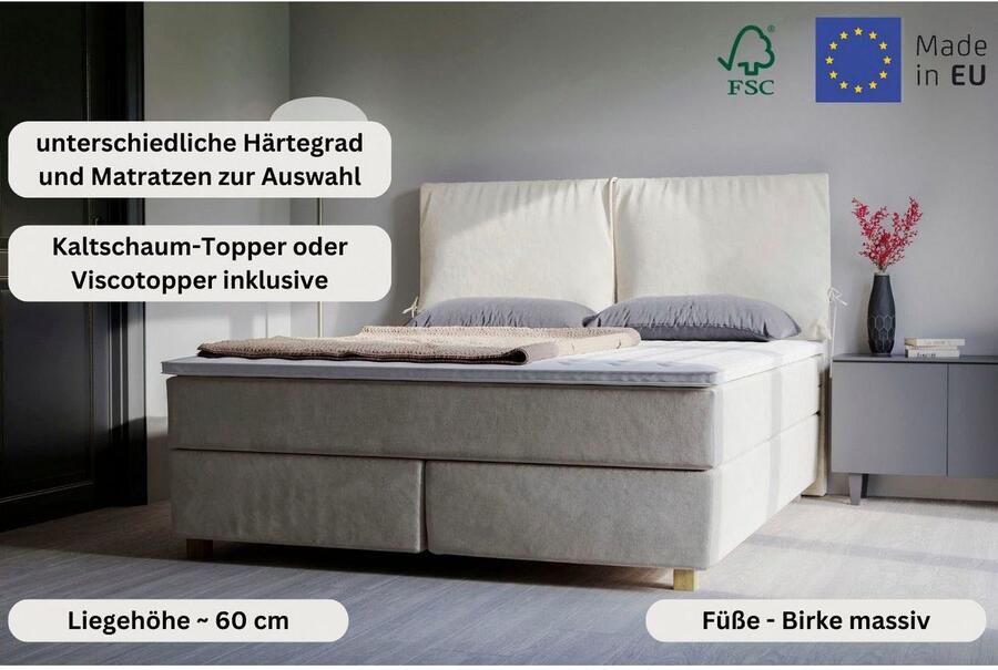 Home affaire Boxspring Nele incl. topmatras in eenvoudig design - Foto 3