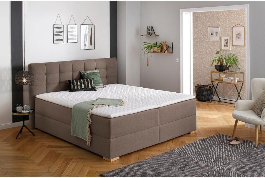 Home affaire Boxspring Olivet in 4 kleuren 4 breedten 2 matrassoorten ook in extra lang 220 cm - Foto 3