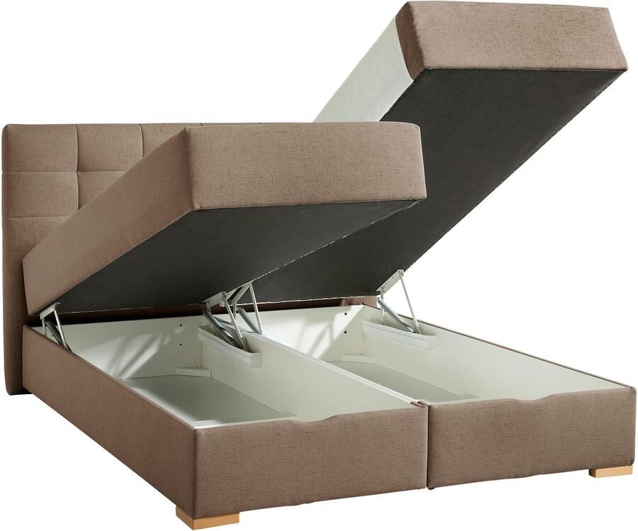 Home affaire Boxspring Olivet in 4 kleuren 4 breedten 2 matrassoorten ook in extra lang 220 cm