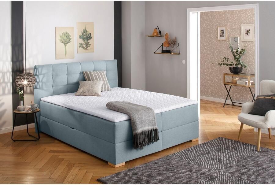 Home affaire Boxspring Olivet in 4 kleuren 4 breedten 2 matrassoorten ook in extra lang 220 cm - Foto 3