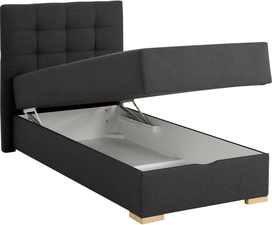Home affaire Boxspring Olivet met bedkast in 4 kleuren 4 breedten 2 matrassoorten ook in extra lang 220 cm