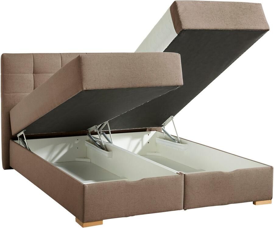 Home affaire Boxspring Olivet in 4 kleuren 4 breedten 2 matrassoorten ook in extra lang 220 cm