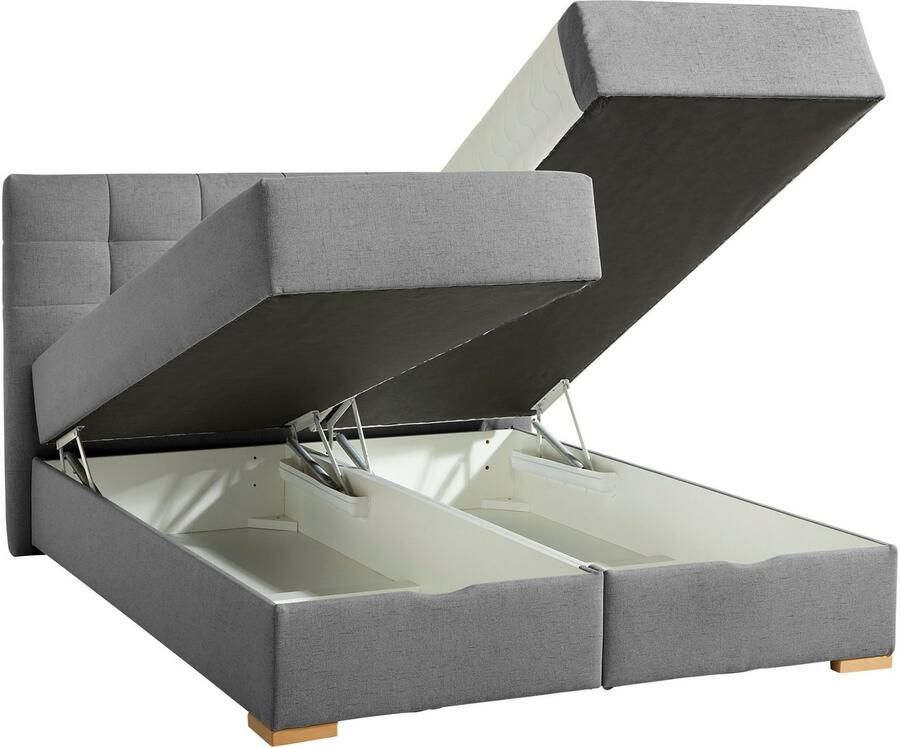 Home affaire Boxspring Olivet in 4 kleuren 4 breedten 2 matrassoorten ook in extra lang 220 cm